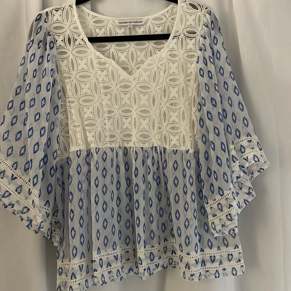 Large Cupcakes & Cashmere lace top